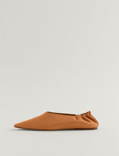 Leather Pointy Ballerina Shoes